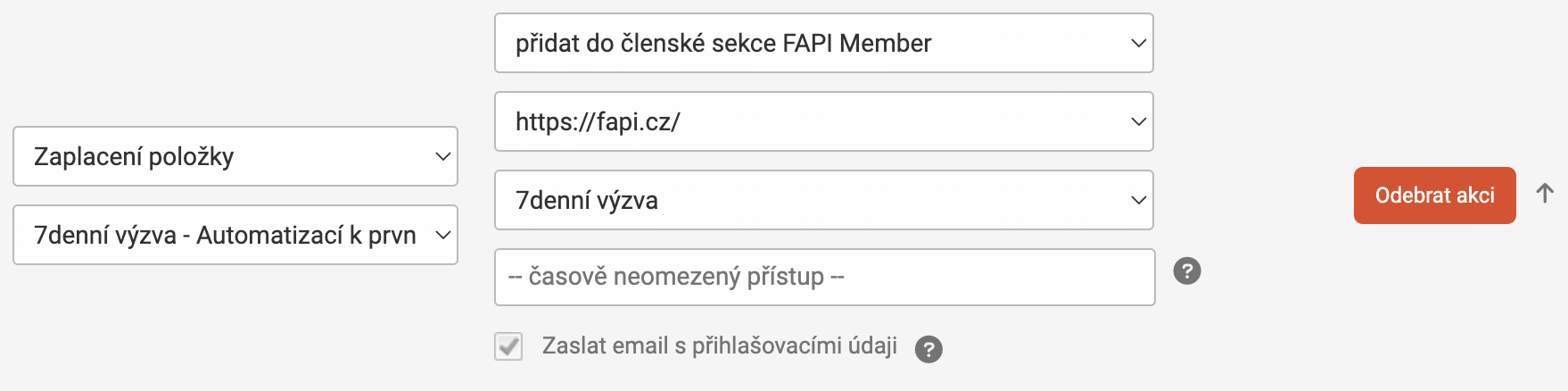 FAPI a FAPI Member - nastavení možnosti odesílání/neodesílání e-mailů